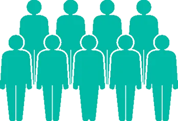 大勢の男性のピクトグラム