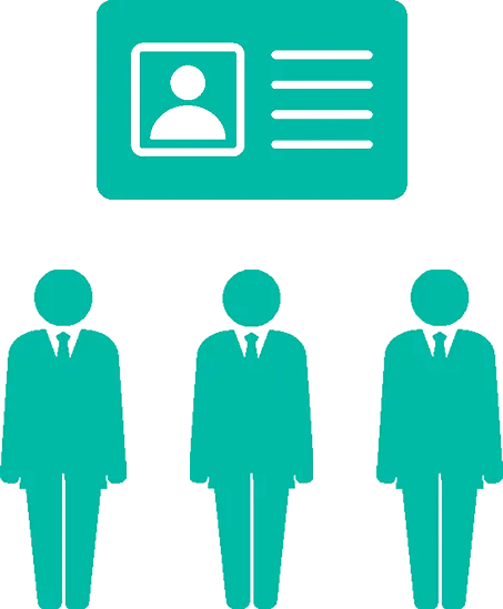 資格の証明書と人のピクトグラム